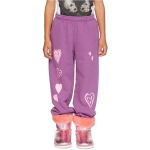 KIDS WORLDWIDE SSENSE Exclusive Kids Purple Heart Lounge Pants Sz 8